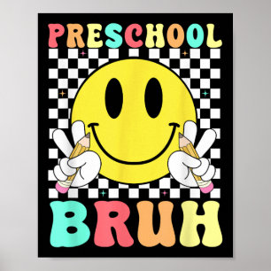 Poster Préscolaire Bruh Enseignants Enfants Retro Smile F