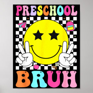 Poster Préscolaire bruh rétro visage souriant rentrée sco