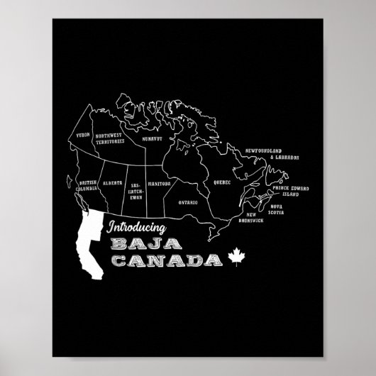 Poster Présentation de Baja Canada Sarcasme Humour Graphi (Devant)