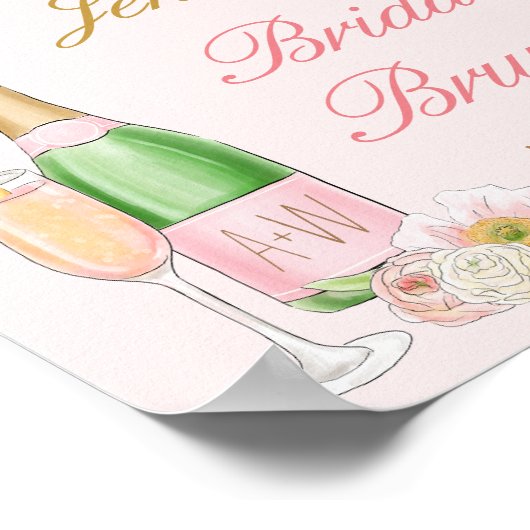 Poster Présentation de la fête de mariage Floral Brunch e (Coin)