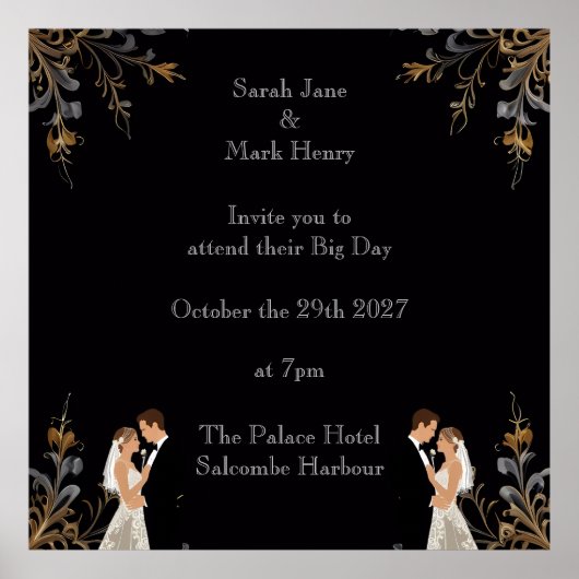 Poster Présentation du Mariage d'invitation que vous pouv (Devant)