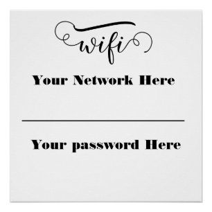 Poster présentoir de signalisation de mot de passe wifi c