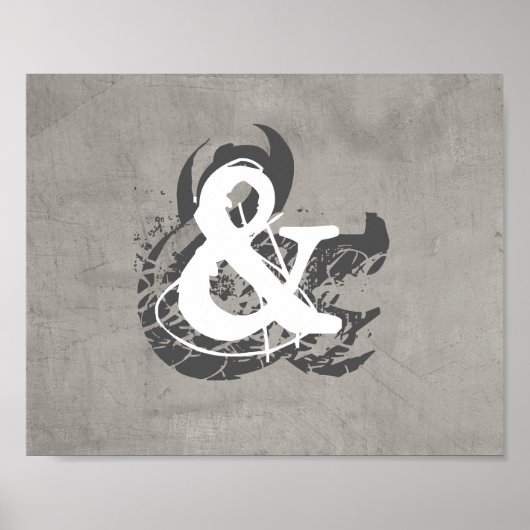 Poster présentoir sur mur gris en détresse (Devant)