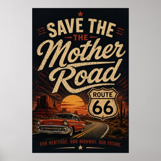 Poster Préservation des voitures classiques de la route 6 (Devant)