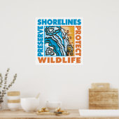 Poster Préserver les rivages - Protéger la faune (Cuisine)