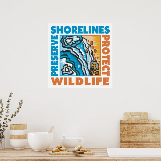 Poster Préserver les rivages - Protéger la faune (Cuisine)