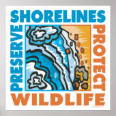 Poster Préserver les rivages - Protéger la faune (Devant)