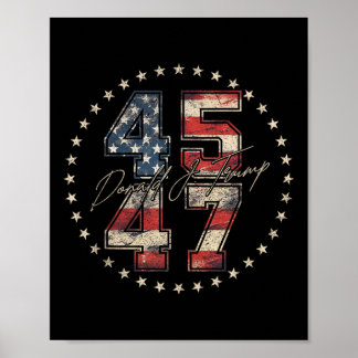 Poster Président 45 47 Trump Jour de l'investiture 2025 M