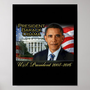 Poster Président Barack Obama 2008-2016 Président des Éta