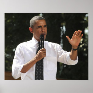 Poster Président Barack répond à des questions sur