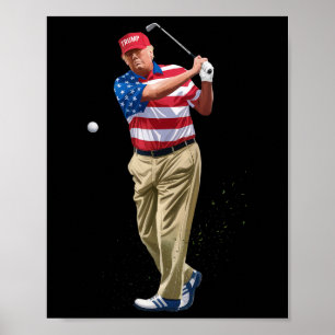 Poster Président Donald Trump 2025 Drapeau Américain US G
