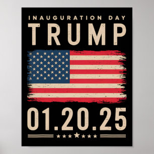 Poster Président Donald Trump Jour d'investiture 2025 Mém