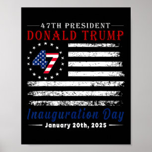Poster Président Donald Trump Jour d'investiture 2025 Vin