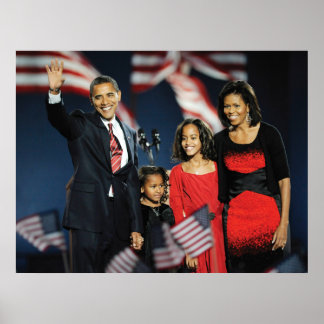 Poster Président élu Obama et sa famille