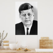 Poster Président noir et blanc JFK John F. Kennedy (Cuisine)