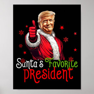 Poster Président préféré du Père Noël Drôle Père Noël Tru