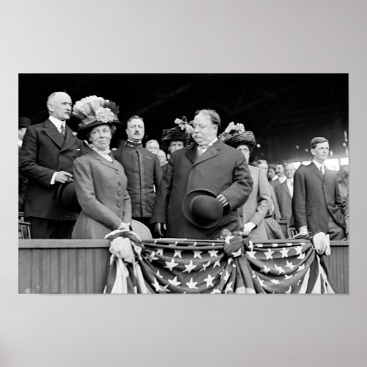 Poster Président Taft and Nellie Taft At Baseball Game (Devant)
