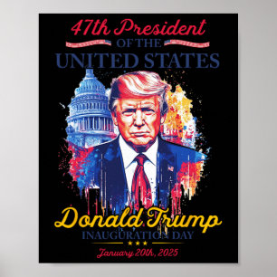 Poster Président Trump États-Unis Jour d'investiture 2025