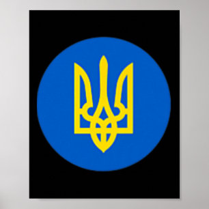 Poster Président Ukraine Zelensky Trident Tee Ukrainien Z