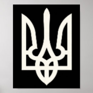 Poster Président Volodymyr Zelensky Trident ukrainien Zel