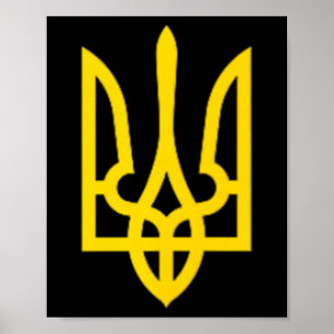 Poster Président Volodymyr Zelensky - Ukraine Tryzub Trid