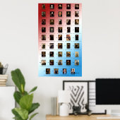 Poster Présidents américains (George Washington - Barack  (Bureau à domicile)