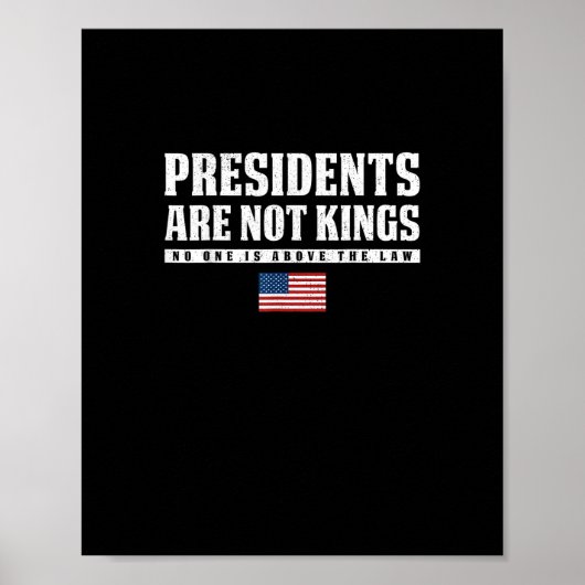 Poster Presidents Are Not Kings USA Flag No Kings In Amer (Devant)