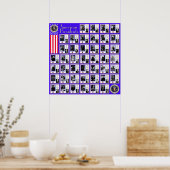 POSTER PRÉSIDENTS DES ÉTATS-UNIS BLUE A/567 (Cuisine)