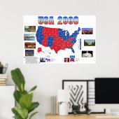 POSTER presidentsverkiezingen VS 2008 (Thuiskantoor)