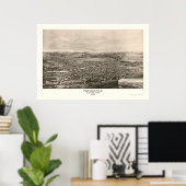 Poster Presque Isle, ME Carte panoramique - 1894 (Bureau à domicile)