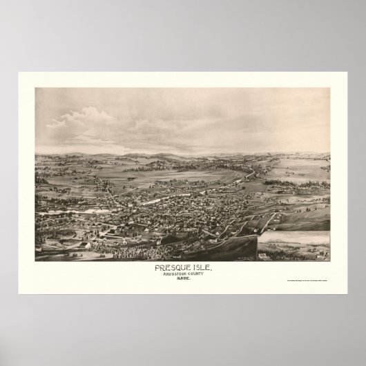 Poster Presque Isle, ME Carte panoramique - 1894 (Devant)