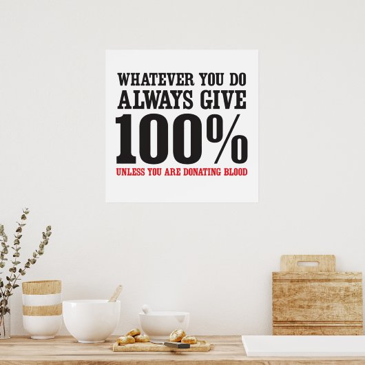 Poster Presque toujours donner 100% (Cuisine)