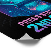 Poster Press Start 2nd Grade Gamer Kids Level Up Fun 1  (Coin)