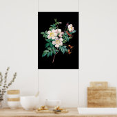 Poster Presse arrière - plan rose blanche (Cuisine)