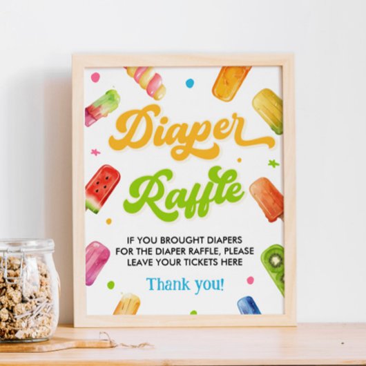 Poster Prêt à couper le Baby shower Déchets Raffle