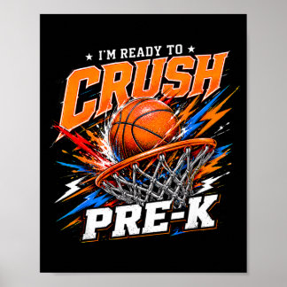Poster Prêt à écraser le dunk de basket-ball pré-maternel