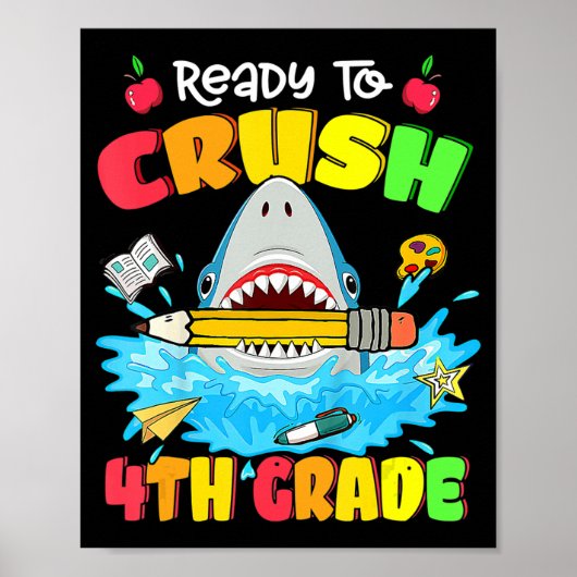 Poster Prêt À Écraser Le Requin De 4E Année De Retour À L (Devant)