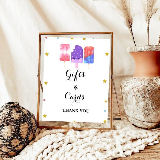 Poster Prêt à pop Baby shower Popsicle cadeau & carte