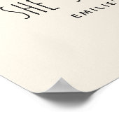 Poster Prêt à pop champignons Hérisson Baby shower rose (Coin)