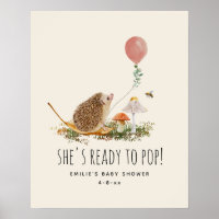 Prêt à pop champignons Hérisson Baby shower rose