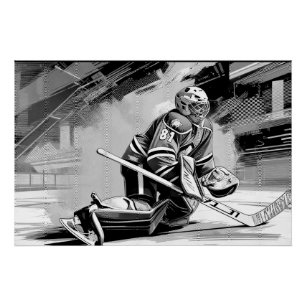 Poster Prêt à Tout - Gardien de but de hockey sur glace