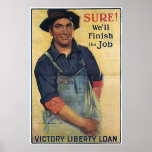 Poster Prêt de liberté de victoire de WWI Sure nous