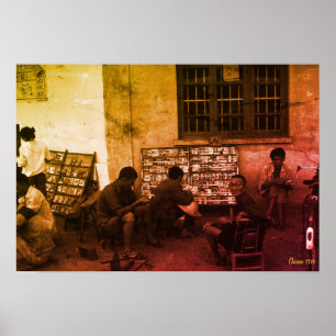 Poster Prêt de livres vintage Changsha Chine