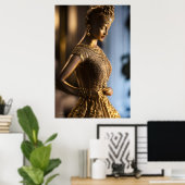 Poster Prêt - Statue en bronze - AI Imaginaire Portrait d (Bureau à domicile)