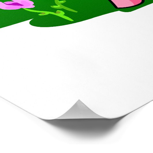 Poster Prêter l'Aisha rose à travers les fleurs (Coin)