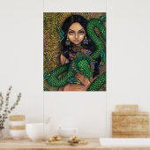 Poster Prêtesse de Quetzalcoatl Art Imprimer Dragon aztèq (Cuisine)