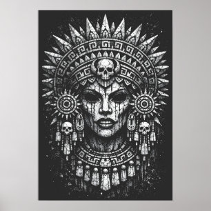 Poster Prêtresse Couronnée d'un Crâne — par BurnsInHell