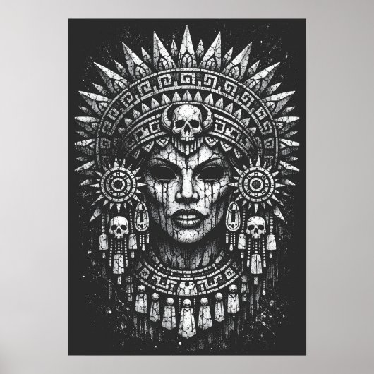Poster Prêtresse Couronnée d'un Crâne — par BurnsInHell (Devant)
