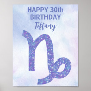 Poster Pretty Capricorn Astrology Custom Birthday Party