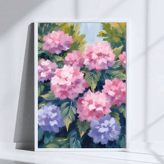 Poster Pretty Hydrangea Blooms | Floral Watercolor